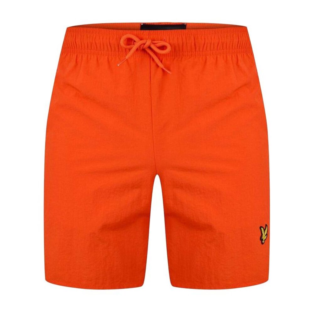 Lyle & Scott Mens Grosgrain Embroidered Logo Swim Shorts / Orange